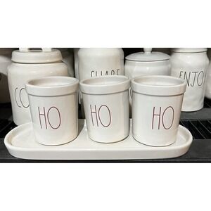 Rae Dunn Utensil Holder Red Lettering Ho Ho Ho Fork Knife Spoon Holder L